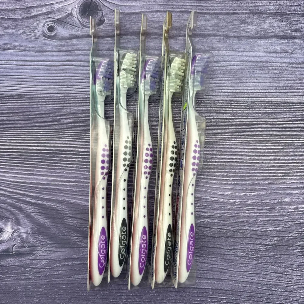 5 LOT VTG Colgate Navigator Cleaning Tip Flexible MEDIUM Toothbrush MEDIUM 80